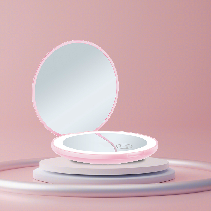 Cute Pocket Mirror LED Mini Makeup Mirror Is Best Travel Mirror Can Be Send Friend,sister And Girlfriend