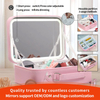 The Led Lighted Travel Mirror New Product Makeup Bag with Light Up Mirror Makeup Case with Led Mirror Support Custom