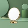 Standing table mirror Supplier Round Portable Makeup Vanity bathroom glass mirror For Bedroom and gold magnifying makeup mirror