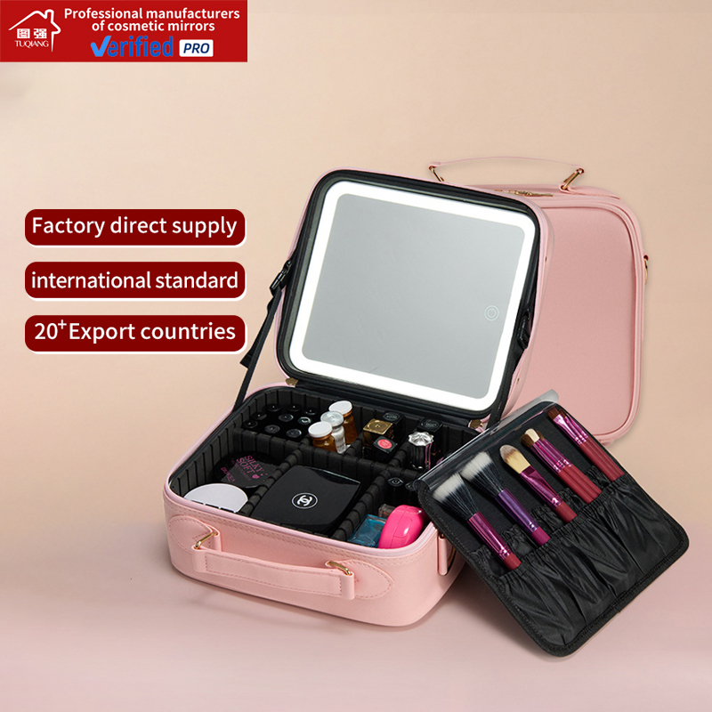 Travel Makeup Case with Led Mirror New Product Smart Mirror Factory Makeup Case with Led Mirror Support Custom