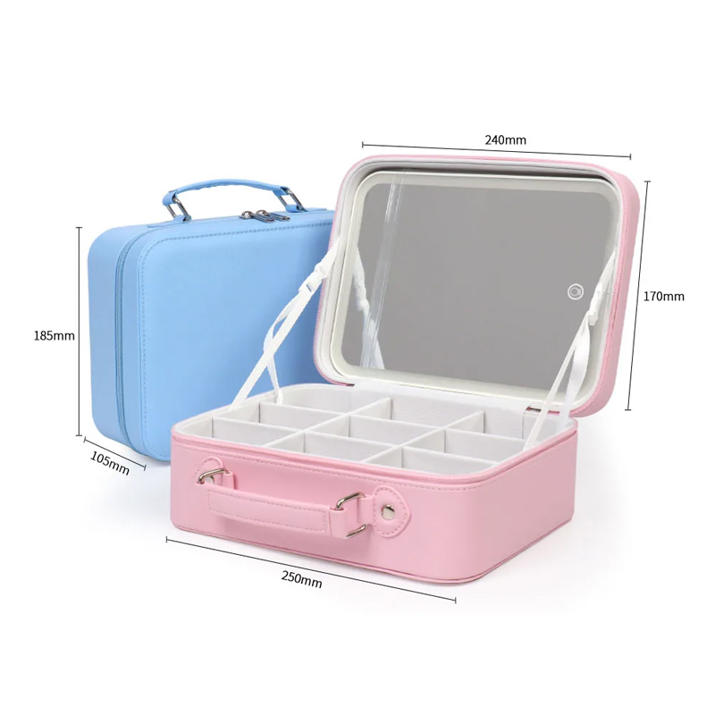 Factory New Product Makeup Box with Led Mirror Best Travel Led Mirror And Bathroom Mirror with Storage Support Wholesale
