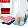New Design White/black Square PU Leather Foldable Makeup Mirror for Woman Home/travel Use 