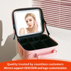 Custom Vanity Cosmetics Case Makeup Bag Travel Organizer Make Up Makeup Box With Led Light Mirror