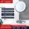 Amazon Hot Sales Led Bathroom Round Mirror And 10x Lighted Travel Makeup Mirror