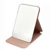 PU Handheld Desktop Small Makeup Mirror Folding Customizable Vanity Mirror Desktop Travel Cosmetics Mirror for Girls Gift