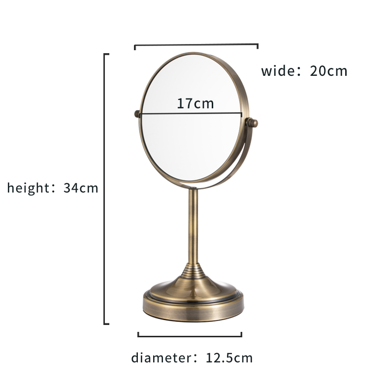 Amazon Portable Round Two Sided Antique Cosmetic Mirror For Makeup