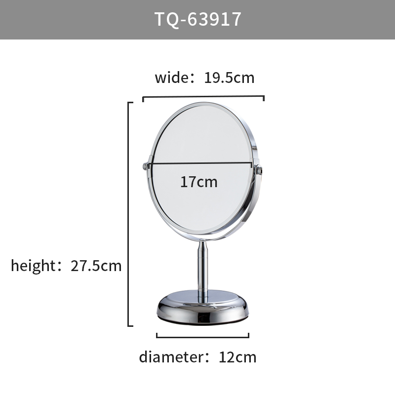 New Design Round Sliver Bathroom Tabletop Mirror with 3X Magnifying