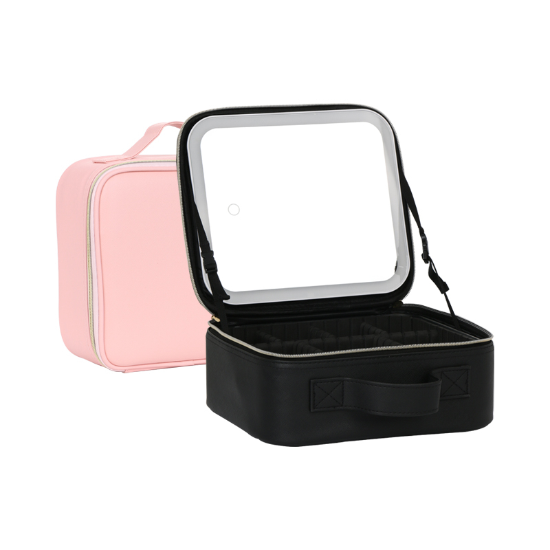 Professional Large Capacity Travel Makeup Case With Lighted Cosmetic Mirror Large Capacity Makeup Bag Can For Hair Cur Artists