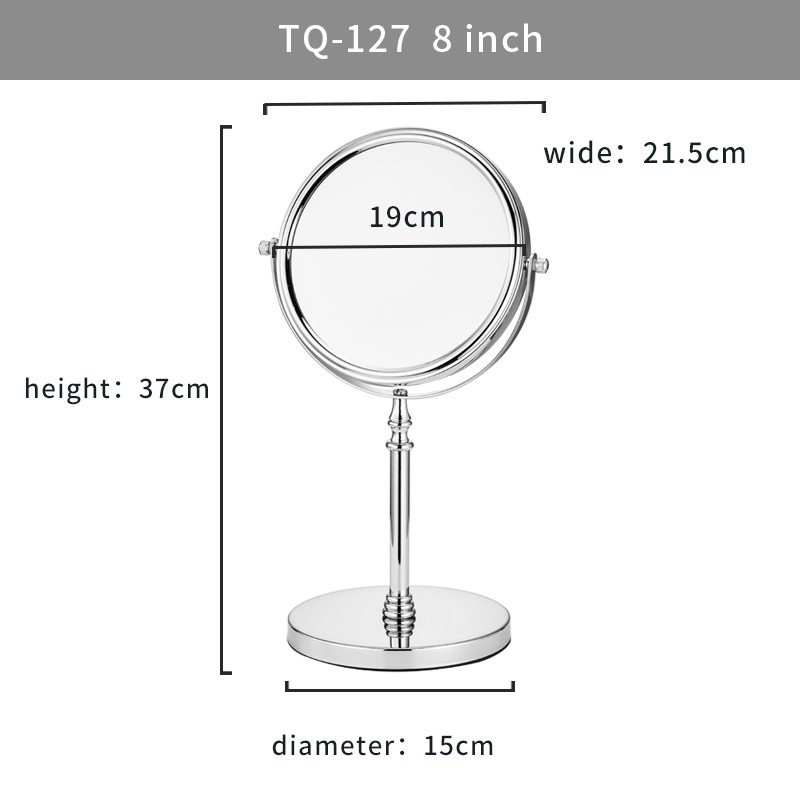 Suitable for Office Decorative Table Mirror Beauty Salon Creations Vanity Mirror And Family Round Silver Bathroom Mirror