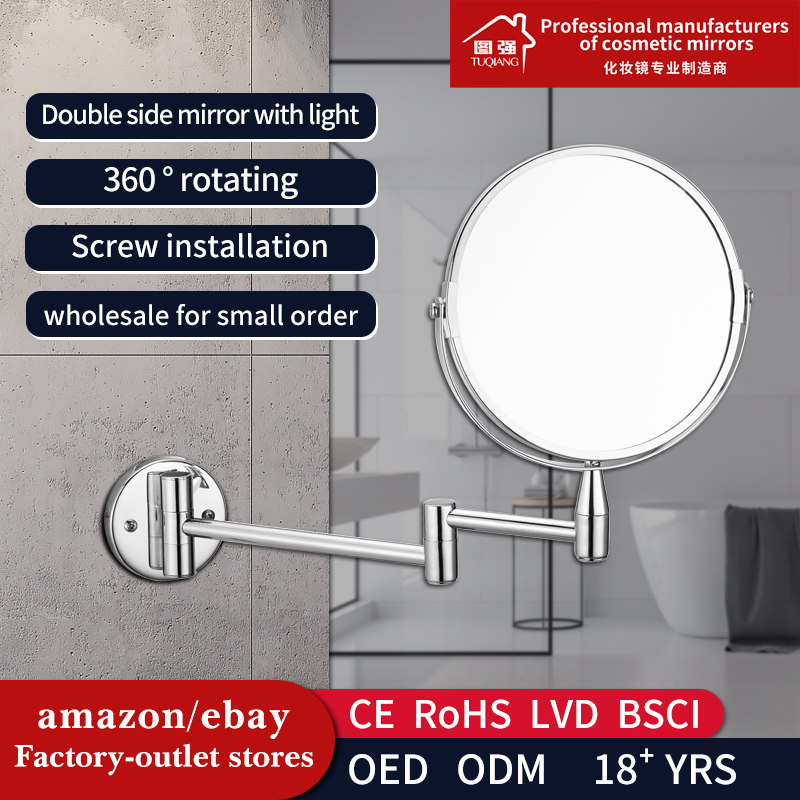 Bathroom Magnifying 10X Shaving Extendable Wall Mounted Mirror For Hotel