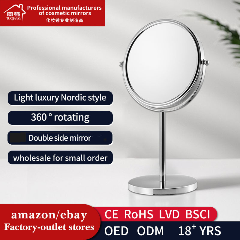 Metal Vanity Dressing Table Mirror And 5X Magnification Double Sided Mirror Desk Mirror For Bathroom,Office, Living Room