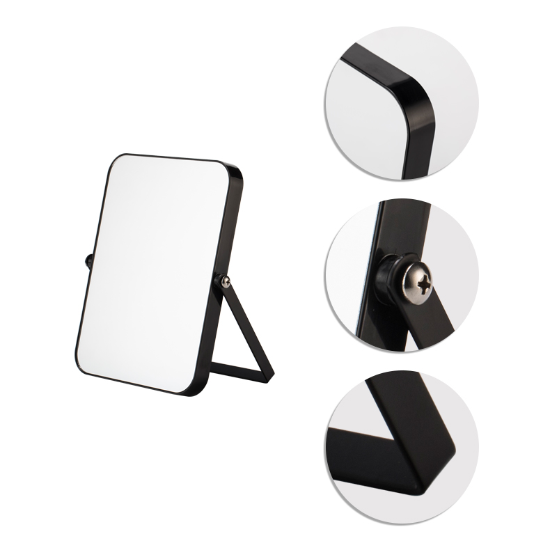 Portable Black Framed Plastic Bathroom Magnifying Cosmetic Travel Makeup Mirror
