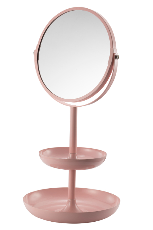Plastic Portable Mirror Magnifying Table Mirror And Desk Mirror with Storage