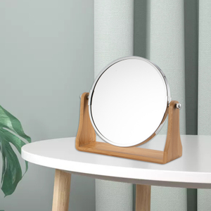 Simple Vintage Desktop Rotating Mirror And Travel Mirror Stand With Table Makeup Mirror