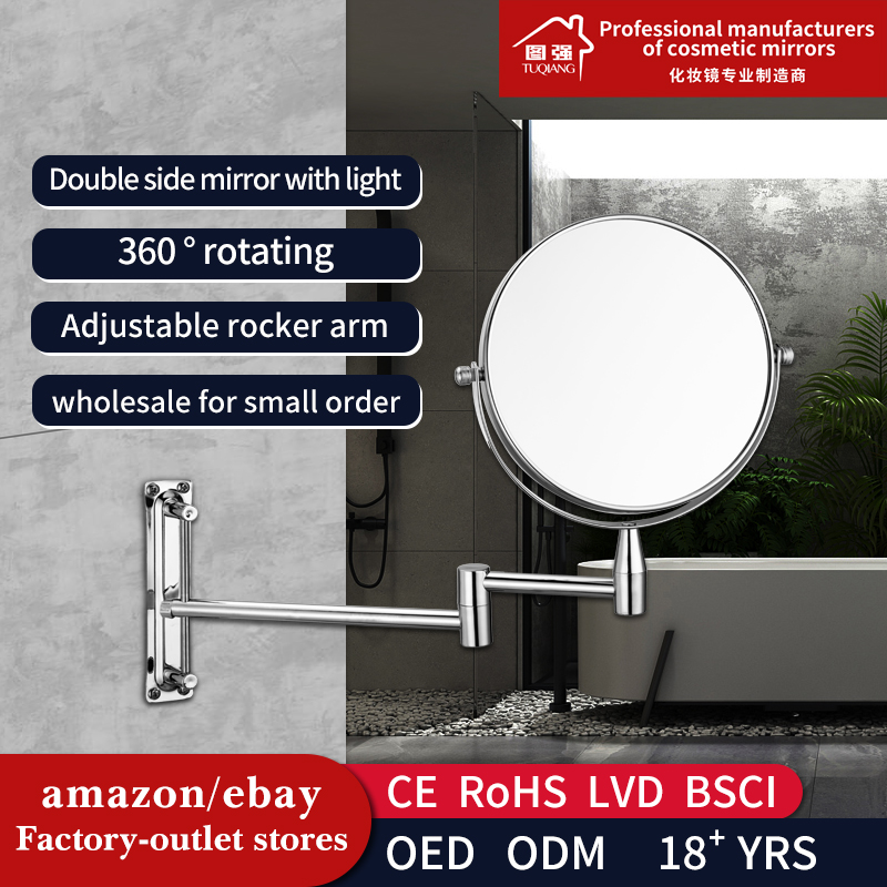 Simple Style Hotel Quality Magnifying Mirror Metal Double Sided Mirror And Hotel Bathroom Wall Mirror