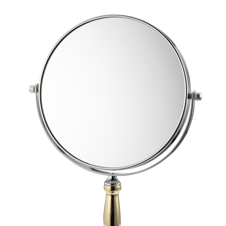 Portable Chrome 5x Magnifying Bathroom Makeup Mirror Tabletop Cosmetic Mirror