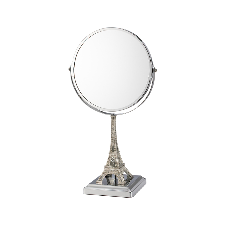 Eiffel Tower Makeup Mirror Tabletop Two-sided Swivel Vanity Mirror 360 Degree Rotation Stand Cosmetic Mirror