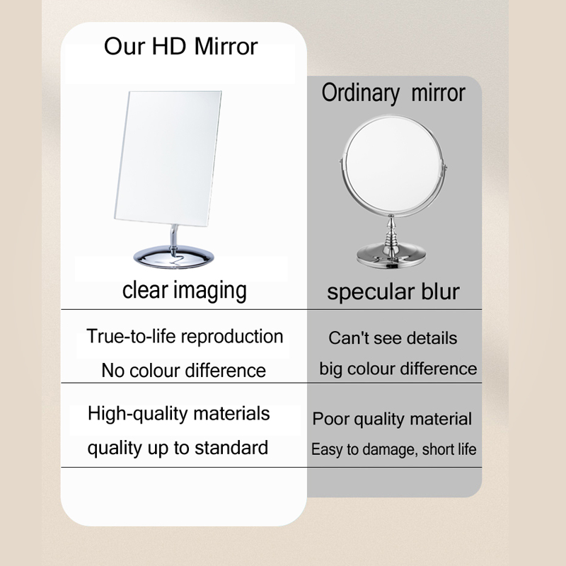 Frameless Single Sided Cosmetic Metal Mirror Square Glass Mirror For Craft And Adjustable Professional Makeup Mirror For Family