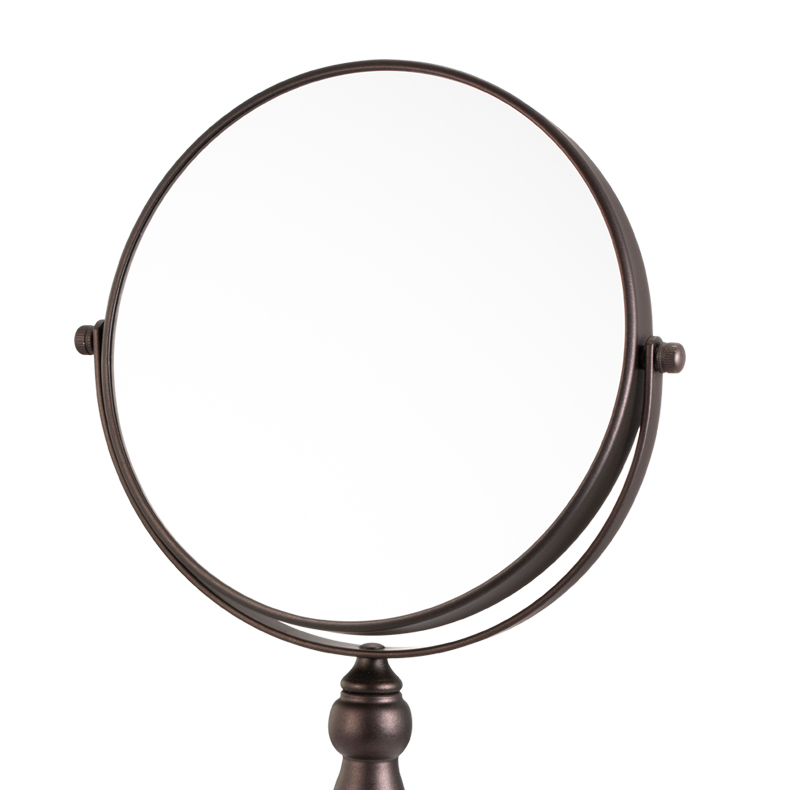 Two Way Black Metal Bathroom Makeup Mirror 10x Cosmetic Mirror