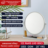 Custom Palstic Circle Decorative Shower Makeup Mirror With Storage Tray