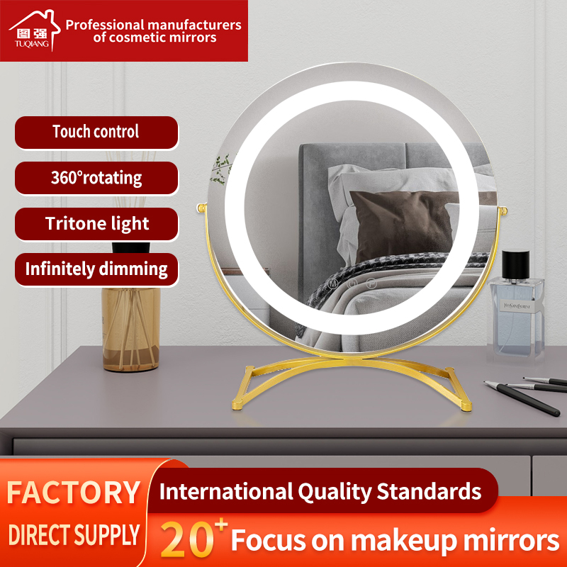 Custom Logo Large Hollywood Mirror with Light Portable Desktop Multi-Purpose Makeup & Hair Styling Tool Hotel Magnifying Mirror