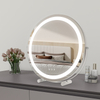 Free Standing Bathroom Mirror with Customizable LED Light Support Multi-Purpose Hair Styling for Home Use
