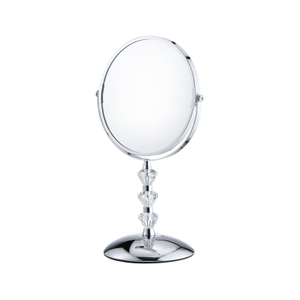 Compact Acrylic Glass Mirror with Crystal Accents and Acrylic Makeup Mirror for Bathroom Use