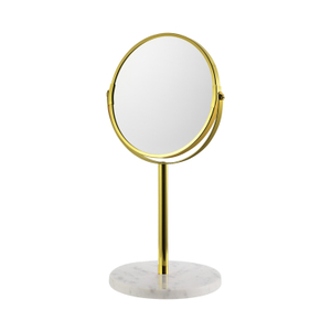 Tabletop Rose Gold Vanity Mirror Beauty Round Mirror With 2X Magnifying