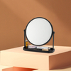 Modern Small Bathroom Tabletop Circle Makeup Vanity Mirror With Storage