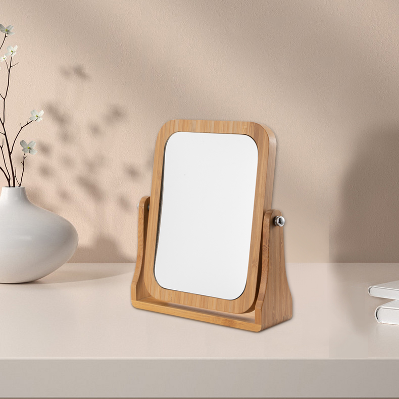 Vintage Vibe Bamboo Table Mirror Family Square Table Mirror And Bamboo Bathroom Mirror