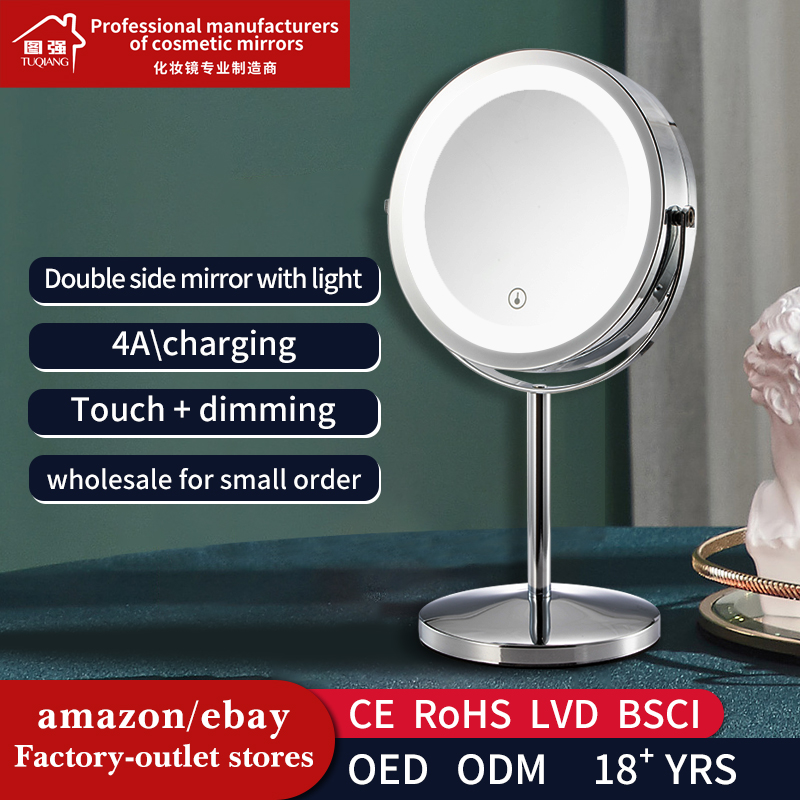 Double Sided 360 Degree Rotation Makeup Mirror With 10x Magnifying