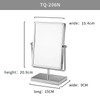 Double Sided Magnifying Rectangular Framed Bathroom Makeup Mirror With Stand