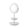 Portable Table Standing Makeup Vanity Mirror With Dual Storage Trays