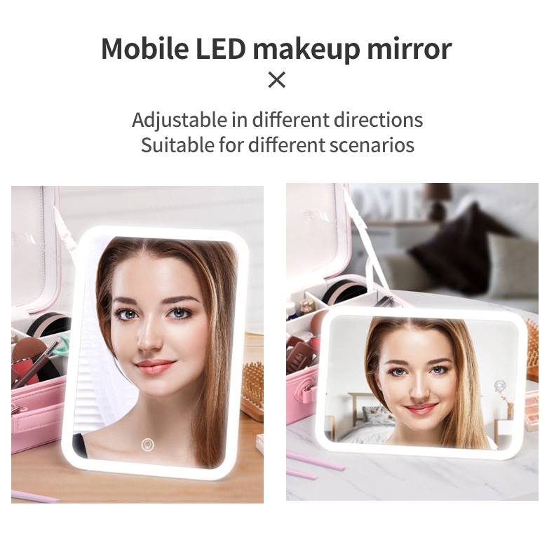 Makeup Case With Led Light Mirror New Products Storage LED Mirror And Family Use led Mirror With Backlight