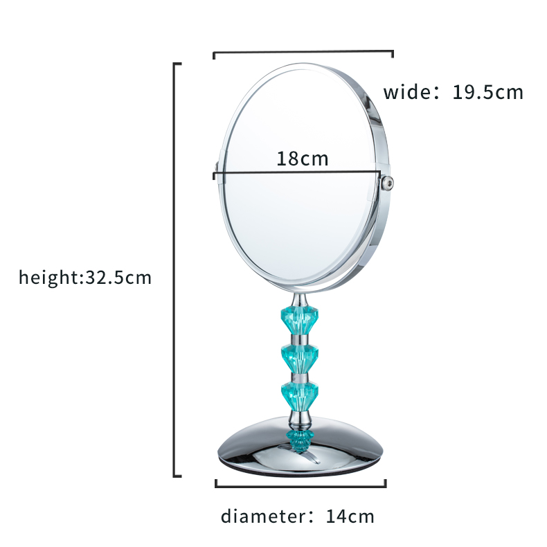 5x Tabletop Crystal Magnifying Makeup Mirror on Stand For Bathroom