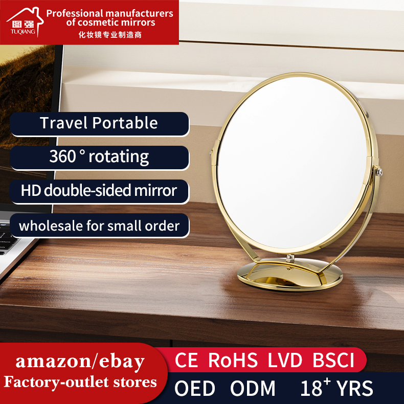 Factory Hot Sale Amazon Vanity Mirror Classical Gold Bathroom Mirror And Bedroom Makeup Mirror Suitable for Gift Giving