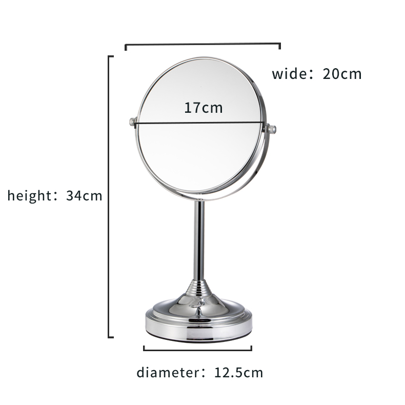 Customised Logo Vintage Glass Mirror Metal Double Sided Magnifying Mirror Compact Mirror For Makeup For Family