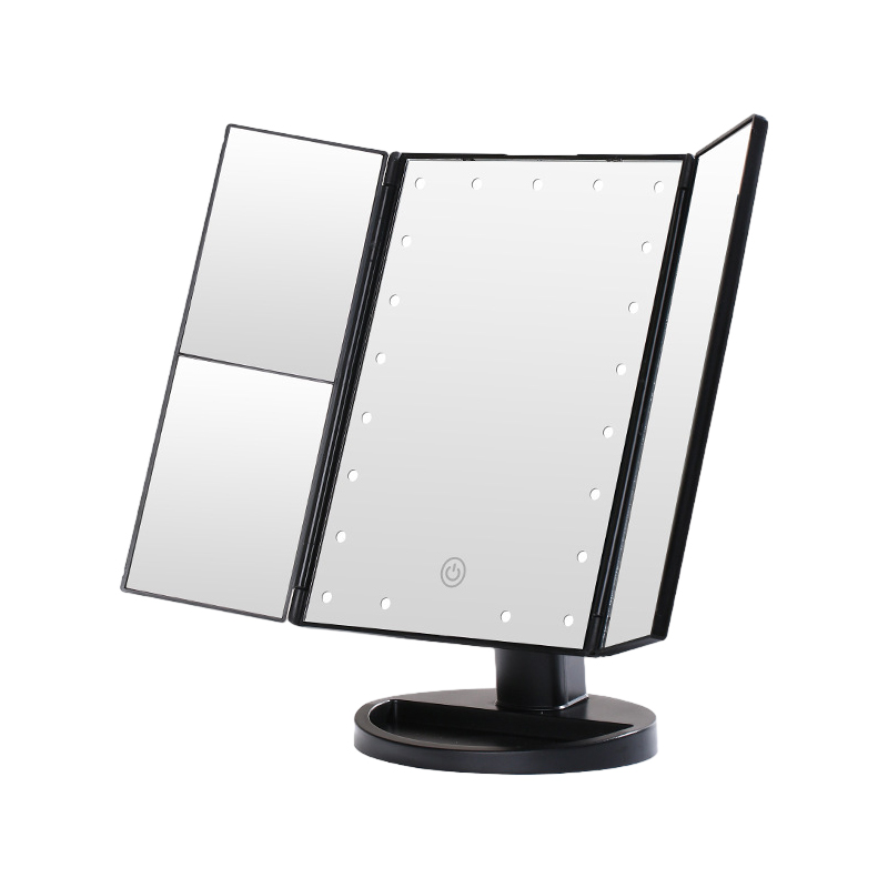 Plastic Portable Folding Cosmetic Mirror New Plastic Vanity Mirror And Family Desk Mirror with Lights
