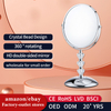 Compact Acrylic Glass Mirror with Crystal Accents and Acrylic Makeup Mirror for Bathroom Use