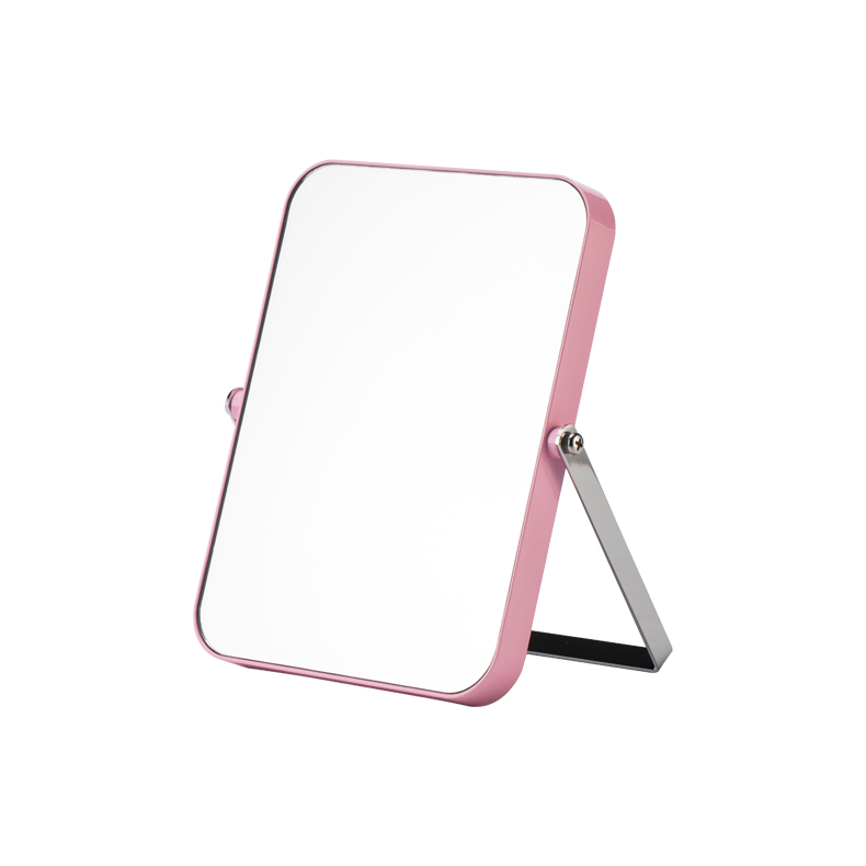 Cute Pink Plastic Framed Double Sided Magnifying Bathroom Makeup Mirror Rectangle