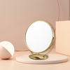 Standing table mirror Supplier Round Portable Makeup Vanity bathroom glass mirror For Bedroom and gold magnifying makeup mirror