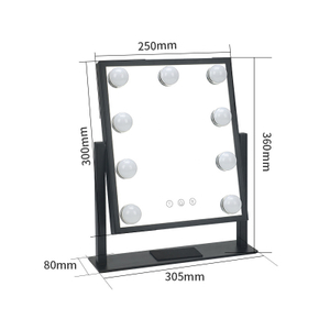Metal Smart table lamp makeup mirror And Led Square Mirror with makeup mirror light bulbs and hollywood mirror