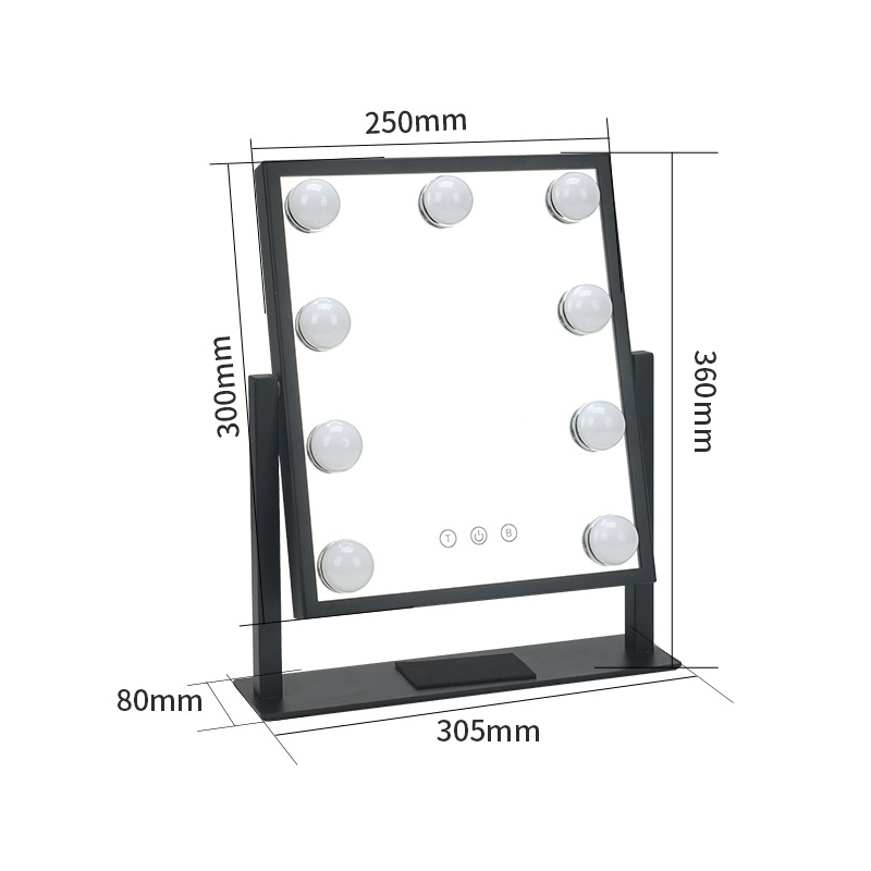 Metal Smart Square Bathroom Mirrors And Led Square Mirror with Hotel Mirror with Light